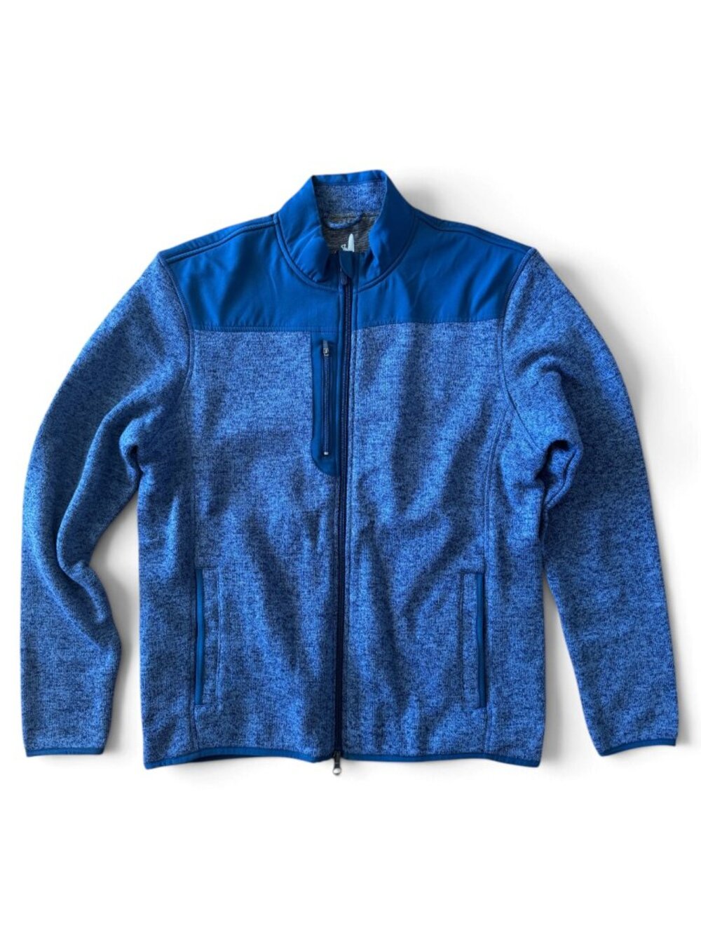 johnnie-O Arlo Full Zip Fleece Jacket Men's Medium Blue Golf